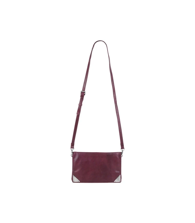 Markberg 'Lala' Wine Red Cross Body Leather Clutch
