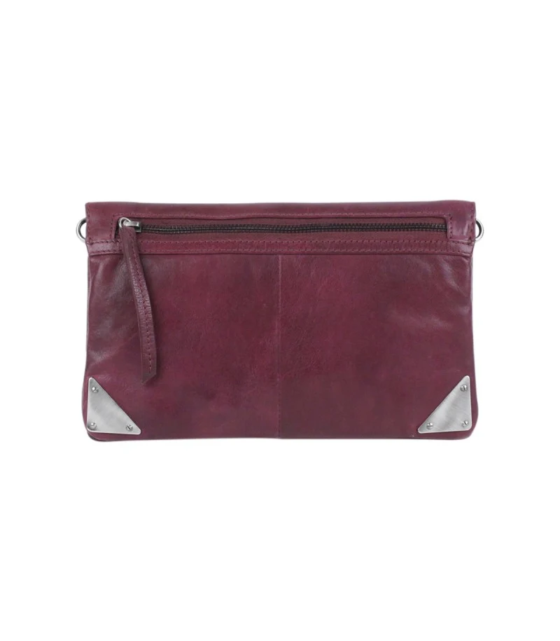 Markberg 'Lala' Wine Red Cross Body Leather Clutch