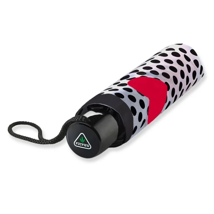 Fulton Minilite Folding Umbrella - Love Hearts Spot | Compact Handbag Size | Wind Resistant