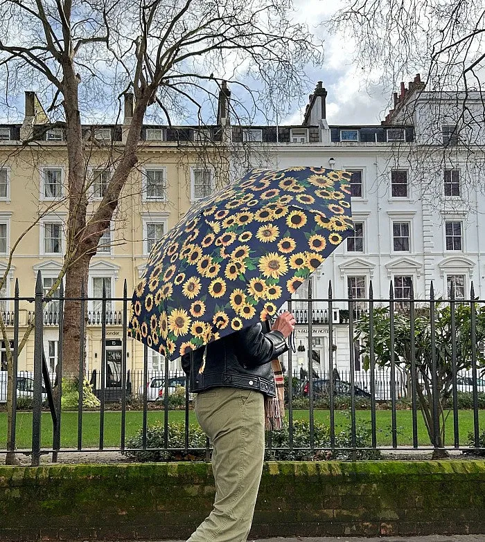 Fulton Minilite Folding Umbrella - Sunflower | Compact Handbag Size | Wind Resistant