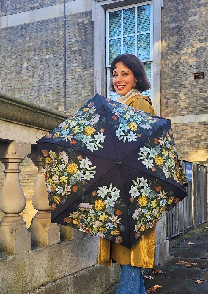 National Gallery Tiny Folding Umbrella - Bosschaert the Elder | Pocket Size 15cm | Art Print