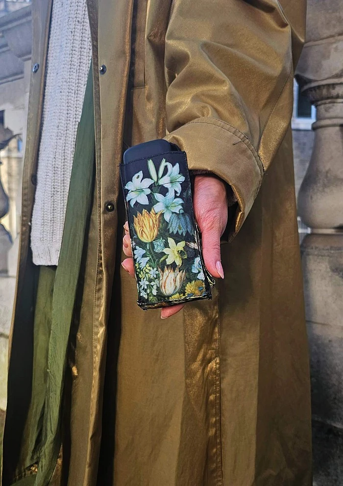 National Gallery Tiny Folding Umbrella - Bosschaert the Elder | Pocket Size 15cm | Art Print