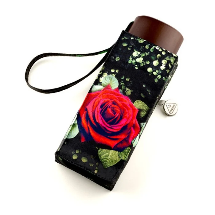 Fulton Tiny Compact Folding Umbrella - Huge Rose | Pocket Size 15cm | Just 160g