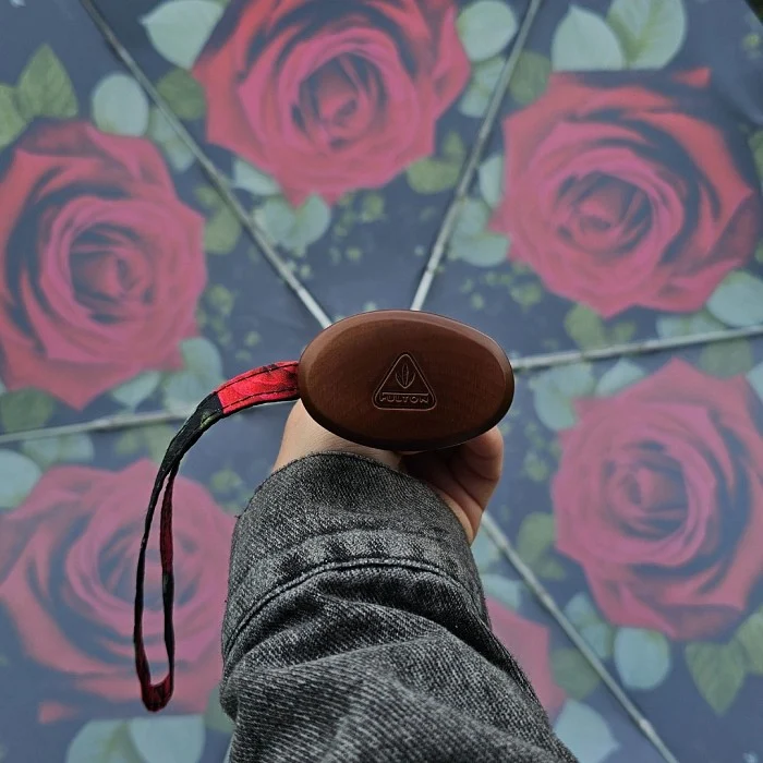 Fulton Tiny Compact Folding Umbrella - Huge Rose | Pocket Size 15cm | Just 160g