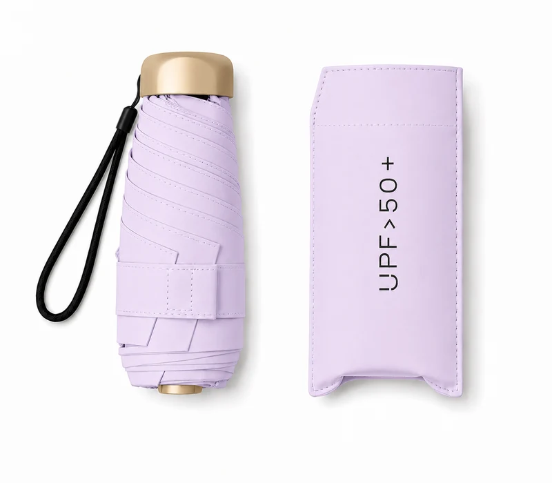 UW UPF 50+ Compact Flat Travel Umbrella | Sun & Rain Protection | 93cm Canopy | Just 173g