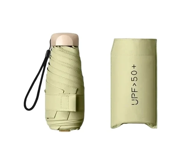 UW UPF 50+ Compact Flat Travel Umbrella | Sun & Rain Protection | 93cm Canopy | Just 173g