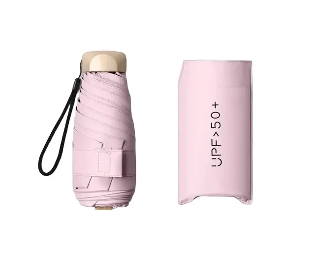 UW UPF 50+ Compact Flat Travel Umbrella | Sun & Rain Protection | 93cm Canopy | Just 173g