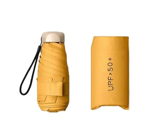 UW UPF 50+ Compact Flat Travel Umbrella | Sun & Rain Protection | 93cm Canopy | Just 173g