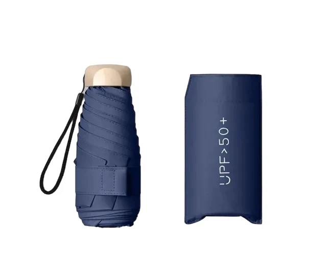 UW UPF 50+ Compact Flat Travel Umbrella | Sun & Rain Protection | 93cm Canopy | Just 173g