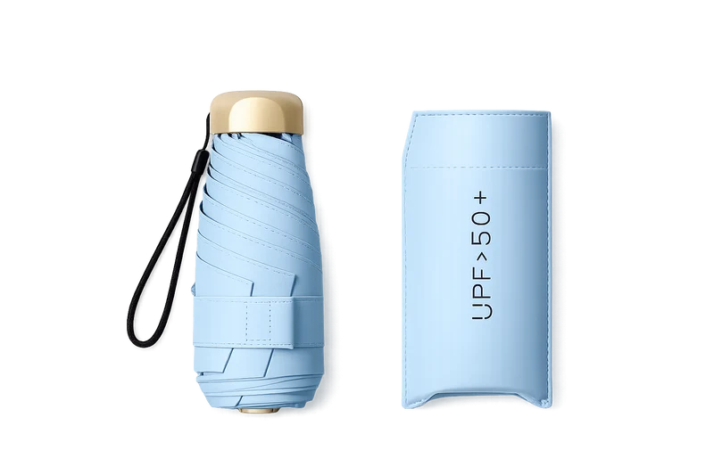 UW UPF 50+ Compact Flat Travel Umbrella | Sun & Rain Protection | 93cm Canopy | Just 173g