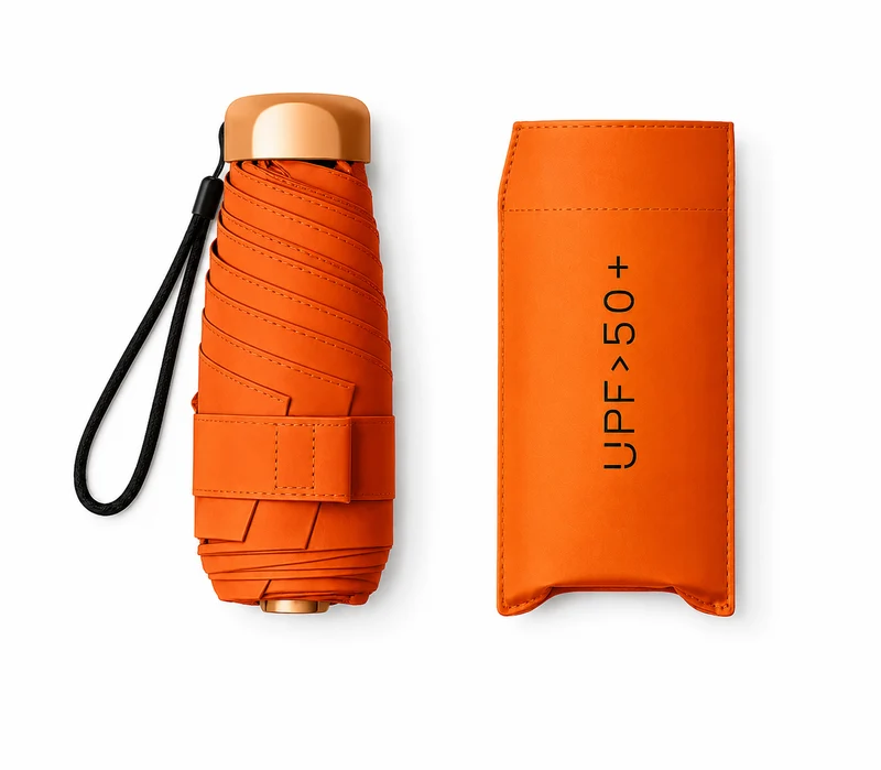 UW UPF 50+ Compact Flat Travel Umbrella | Sun & Rain Protection | 93cm Canopy | Just 173g