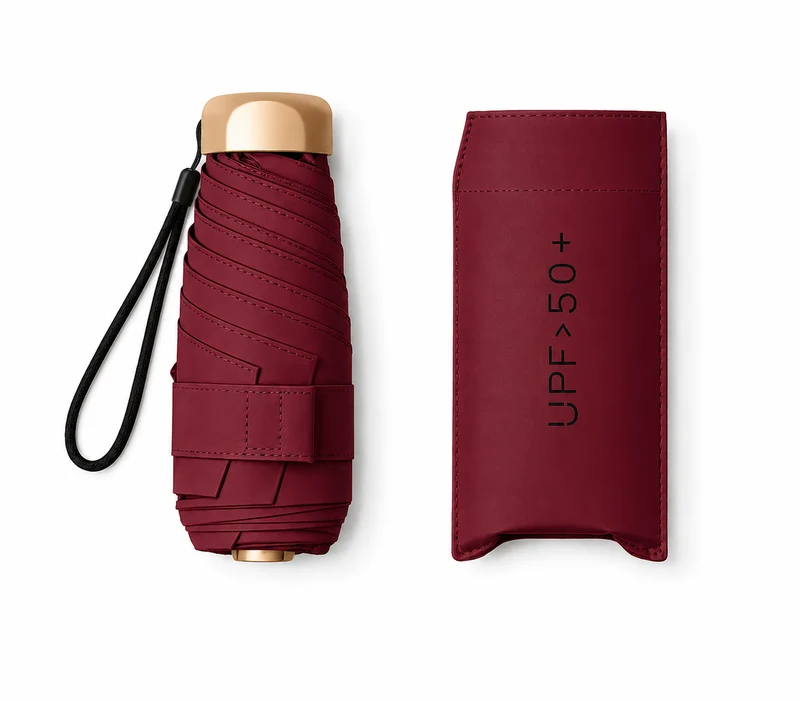 UW UPF 50+ Compact Flat Travel Umbrella | Sun & Rain Protection | 93cm Canopy | Just 173g