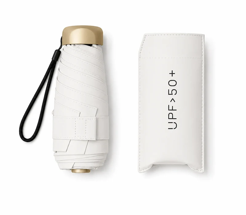 UW UPF 50+ Compact Flat Travel Umbrella | Sun & Rain Protection | 93cm Canopy | Just 173g