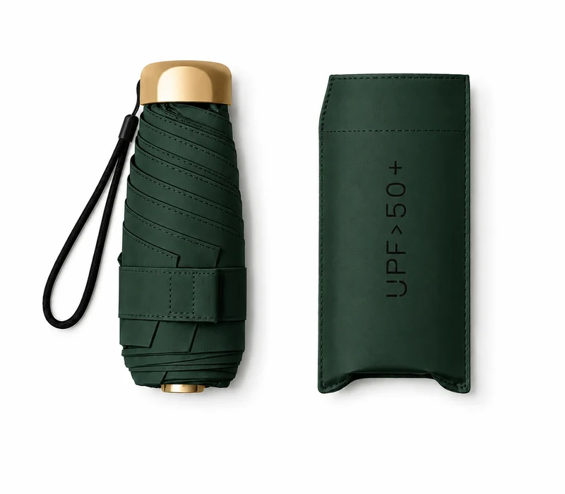 UW UPF 50+ Compact Flat Travel Umbrella | Sun & Rain Protection | 93cm Canopy | Just 173g