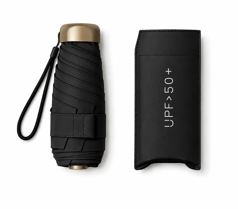 UW UPF 50+ Compact Flat Travel Umbrella | Sun & Rain Protection | 93cm Canopy | Just 173g