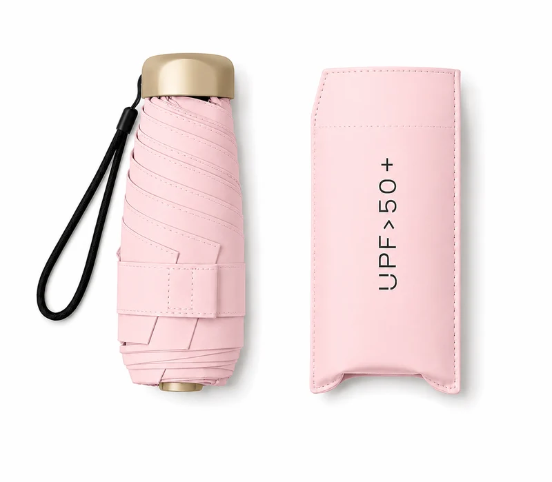 UW UPF 50+ Compact Flat Travel Umbrella | Sun & Rain Protection | 93cm Canopy | Just 173g