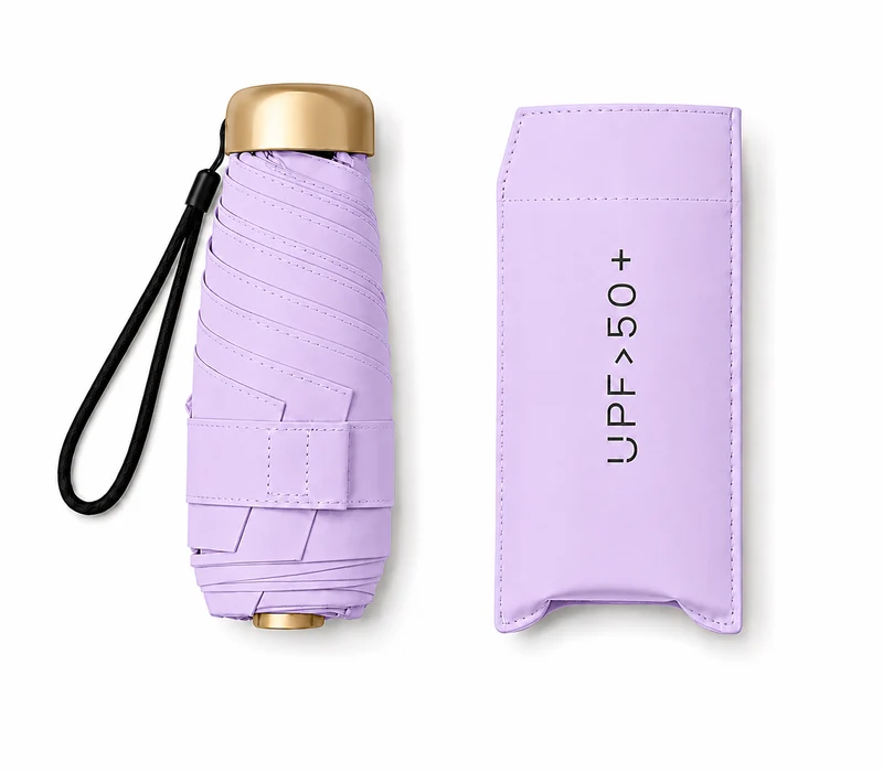 UW UPF 50+ Compact Flat Travel Umbrella | Sun & Rain Protection | 93cm Canopy | Just 173g