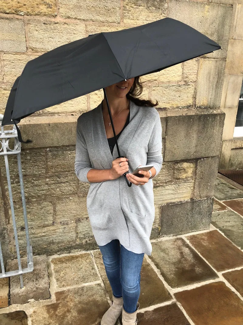 USB Phone Charging Windproof Umbrella | Detachable Power Bank Handle | Lightning & Micro USB | 98cm
