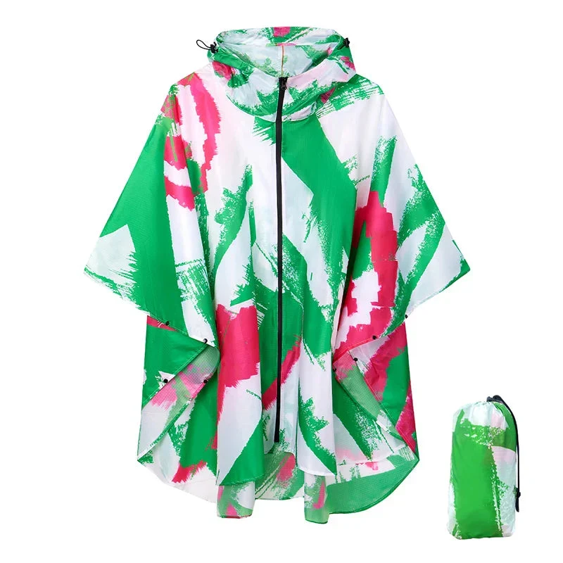 Cape Pluie Femme Rose & Verte