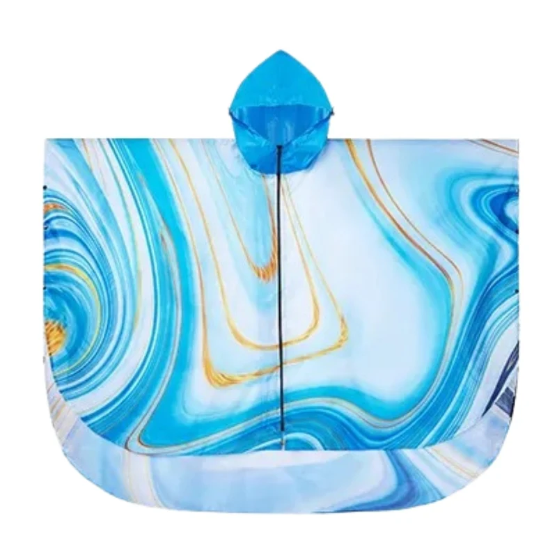 Poncho Pluie Femme Bleu & Doré