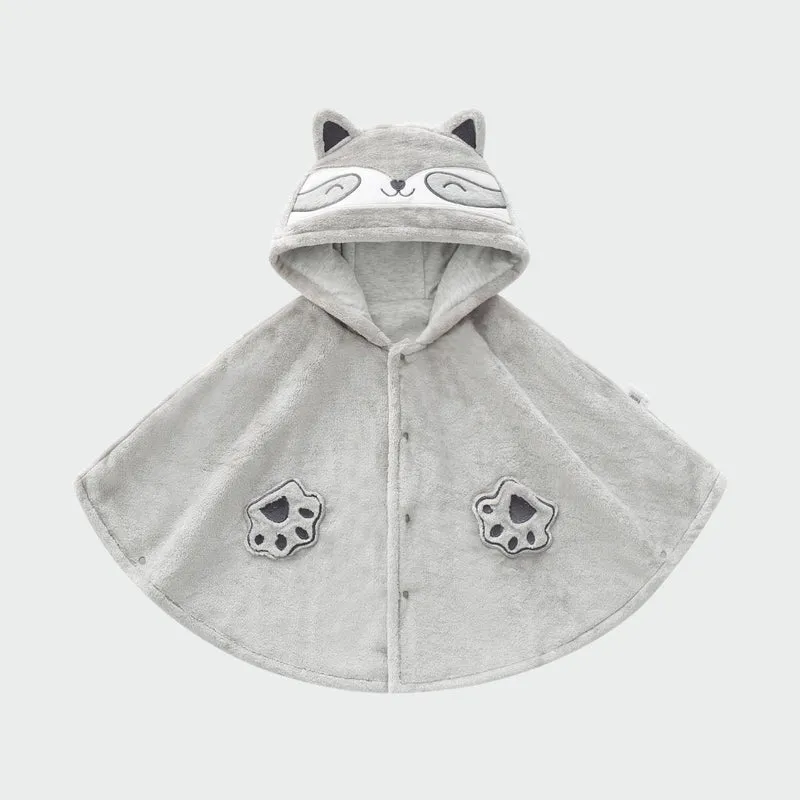 Poncho Enfant Chat Gris