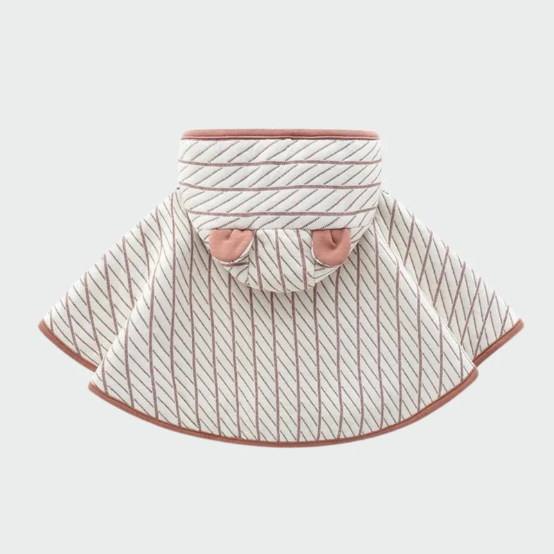 Poncho Bébé Marron & Blanc