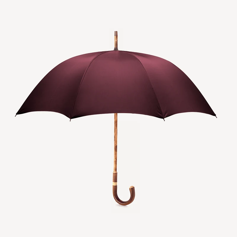 Parapluie pour homme en châtaignier poli - Bordeaux