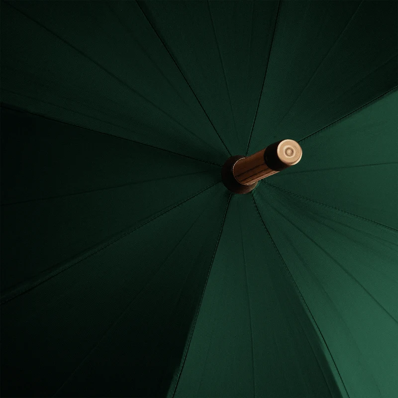 Parapluie pour homme en châtaignier poli - Vert jaguar