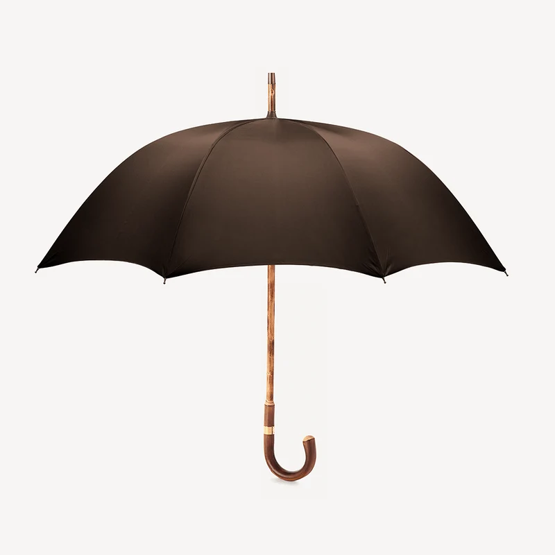 Parapluie pour homme en châtaignier poli - Marron