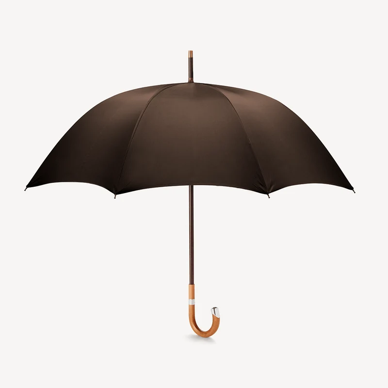 Parapluie Prince de Galles Malacca pour homme - Marron (Argent)