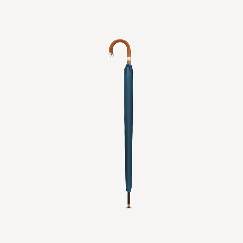 Parapluie Prince de Galles Malacca pour homme - Bleu marine (Argent)