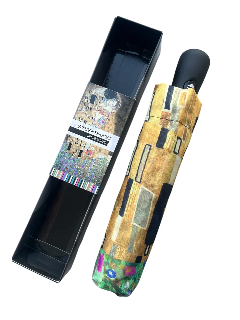 StormKing Auto Folding Artist Umbrella - Klimt The Kiss | Auto Open & Close | Gift Boxed | 103cm