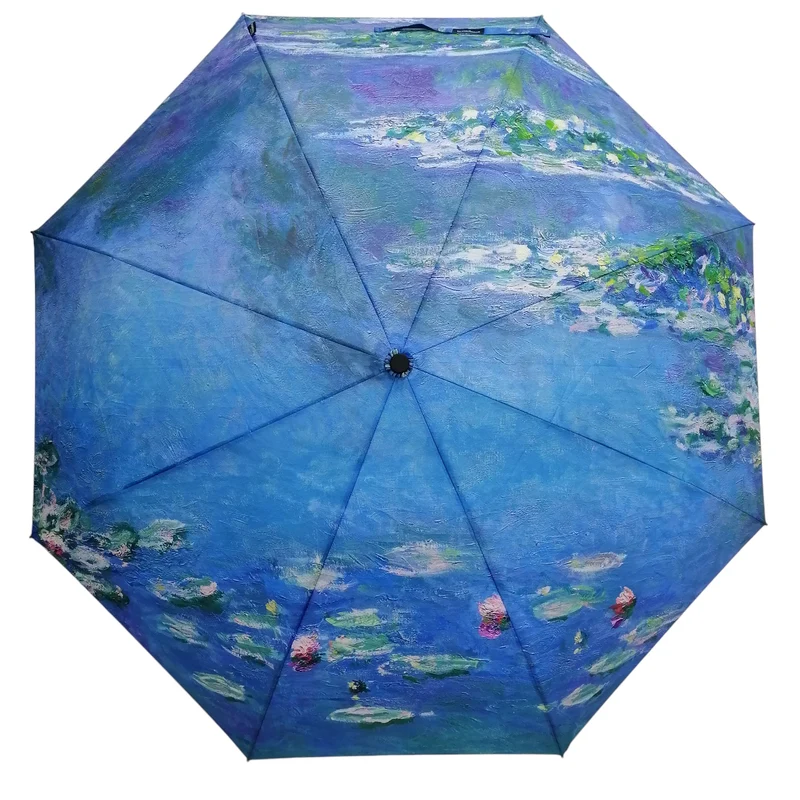 StormKing Auto Folding Artist Umbrella - Monet Water Lilies | Auto Open & Close | Gift Boxed | 103cm