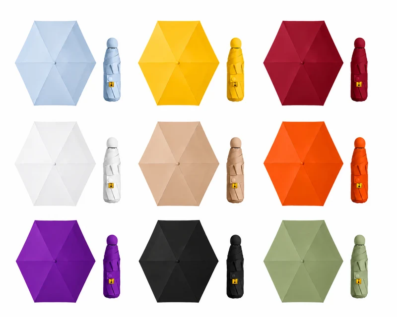 UW UPF 50+ Compact Travel Umbrella | Sun & Rain Protection | 93cm Canopy | Pocket Size 17cm | 225g