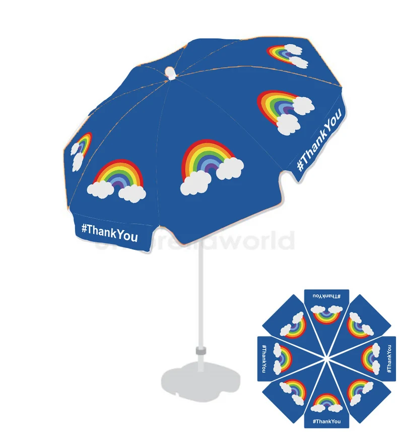 Full Bespoke Printed 1.8m Garden Parasol | 8 Panel | Custom Branded | PU-Backed | 2-3 Week Lead