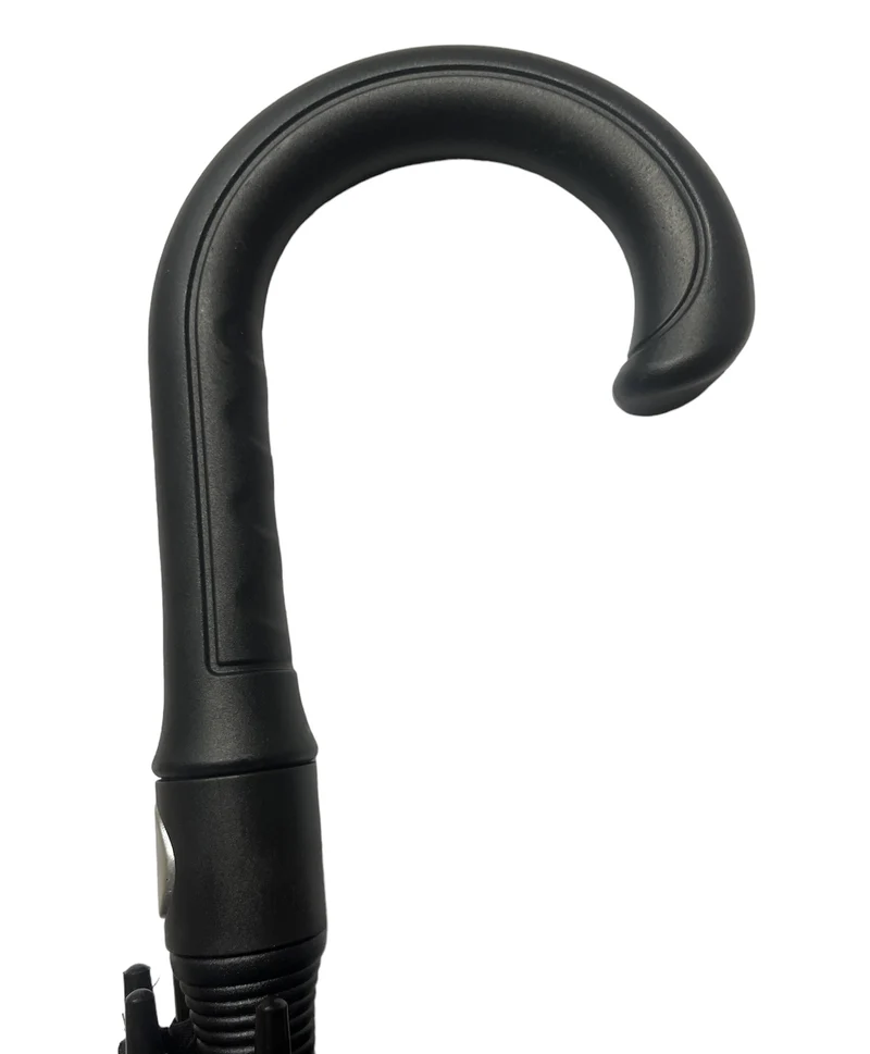 The Zeta Pro Auto Large Walking Umbrella - Black | Full Fibreglass | Windproof | 120cm Canopy