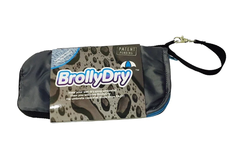 BrollyDry Folding Umbrella Case | Water-Absorbing | Microfibre Lined | Lanyard Hook | New Colours
