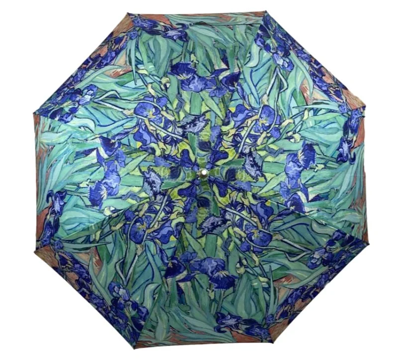 StormKing Auto Folding Artist Umbrella - Van Gogh Irises | Auto Open & Close | Gift Boxed | 103cm