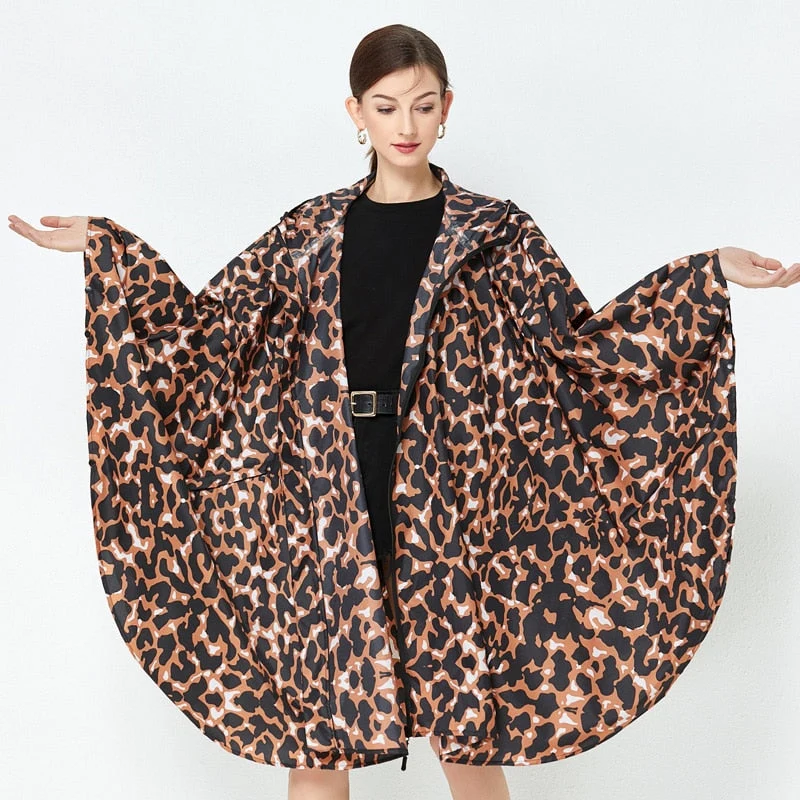 Poncho Pluie Léopard Femme