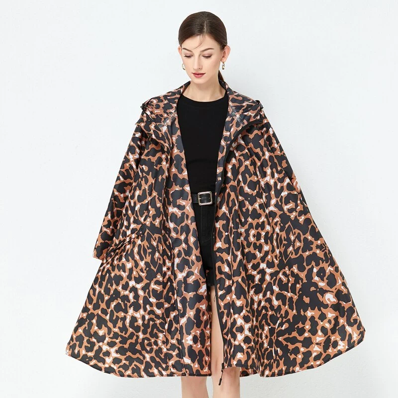 Poncho Pluie Léopard Femme