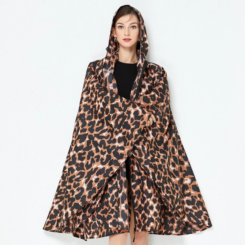 Poncho Pluie Léopard Femme