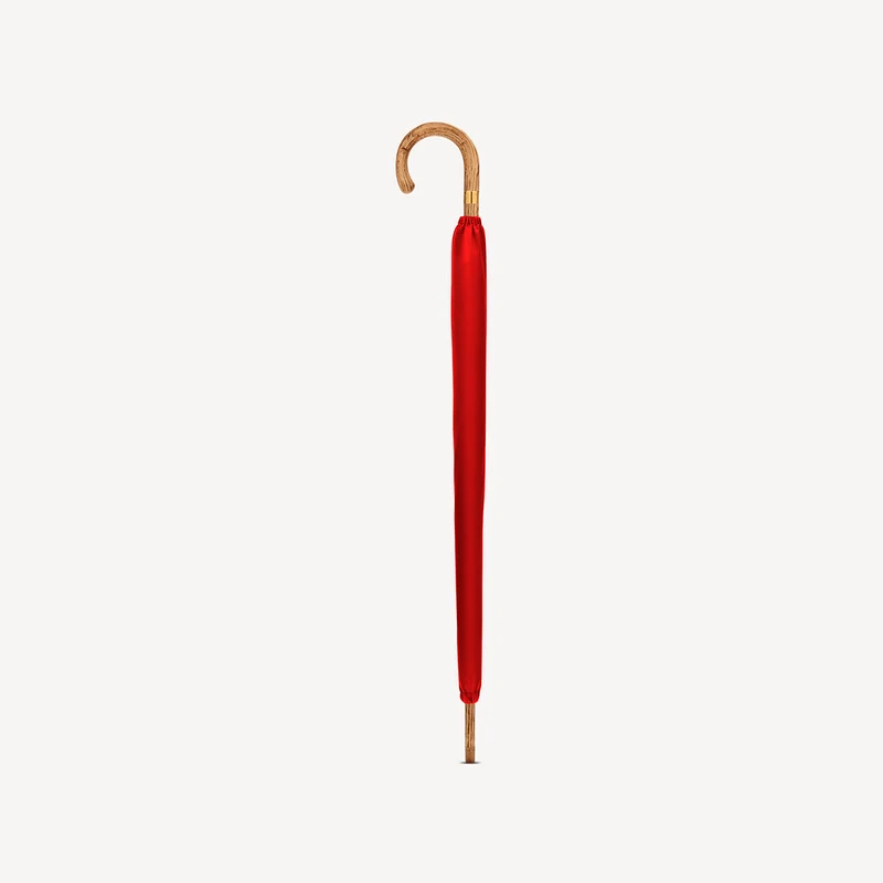 Parapluie en noyer pour homme - Rouge