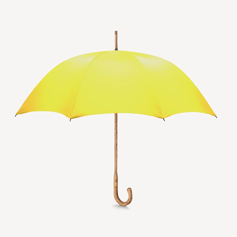 Parapluie en noyer pour homme - Jaune