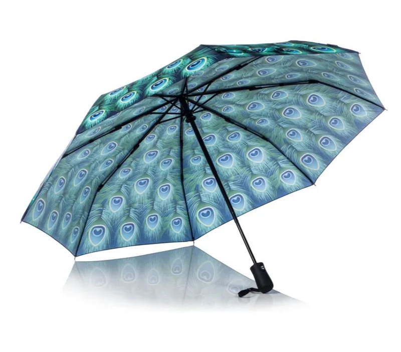 StormKing Auto Folding Nature Umbrella - Peacock | Auto Open & Close | Gift Boxed | 103cm