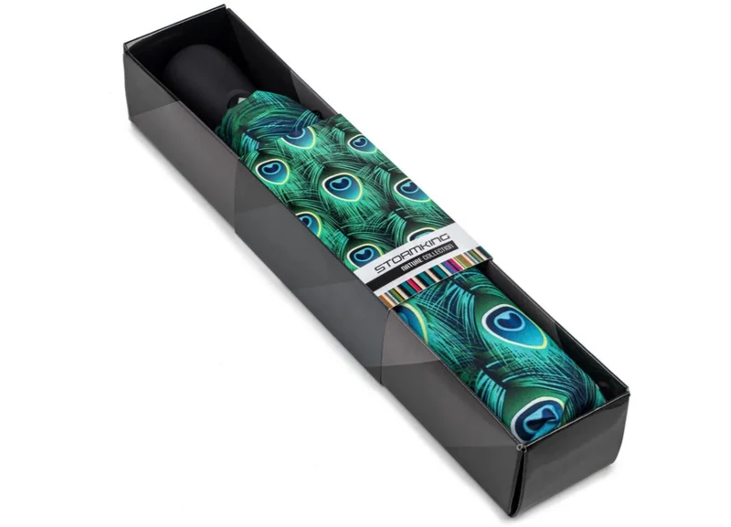 StormKing Auto Folding Nature Umbrella - Peacock | Auto Open & Close | Gift Boxed | 103cm