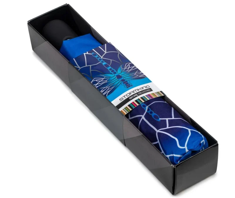 StormKing Auto Folding Nature Umbrella - Stained Glass Dragonfly | Auto Open & Close | Gift Boxed | 103cm