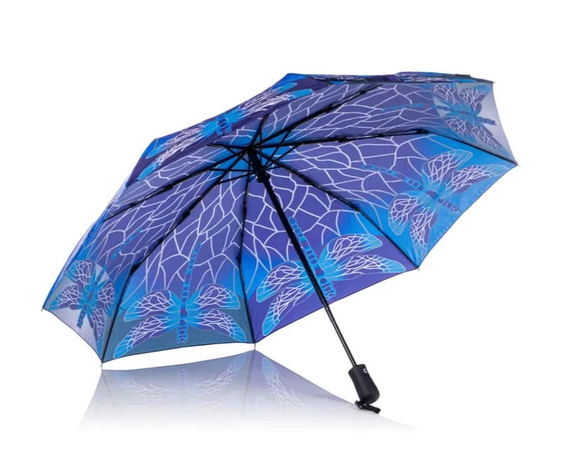 StormKing Auto Folding Nature Umbrella - Stained Glass Dragonfly | Auto Open & Close | Gift Boxed | 103cm