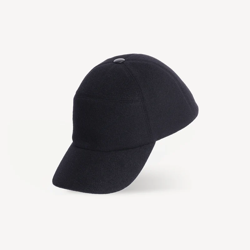 Casquette de baseball en cachemire - Noire