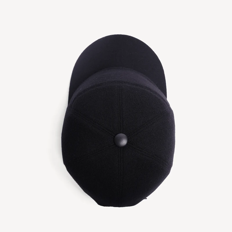 Casquette de baseball en cachemire - Noire