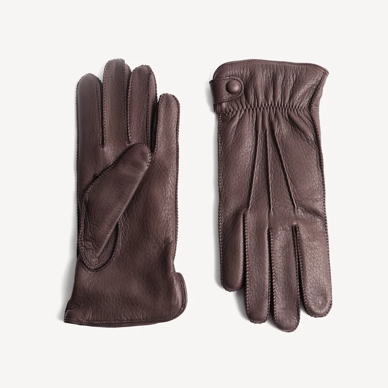 Gants en cuir pour homme - Marron foncé